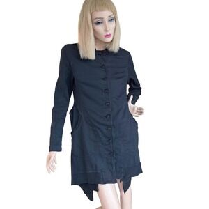 RUNDHOLZ DIP Black Asymmetrical Tunic Coat Avant Garde Lagenlook Medium